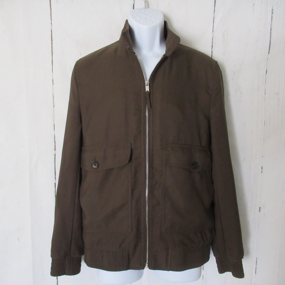 Reiss Jacket Mens M Olive Green Kura Harrington Bomber